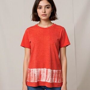 Two By Vince Camuto Linen Jersey Tye Dye Print Tshirt Size X-Small NWT $59